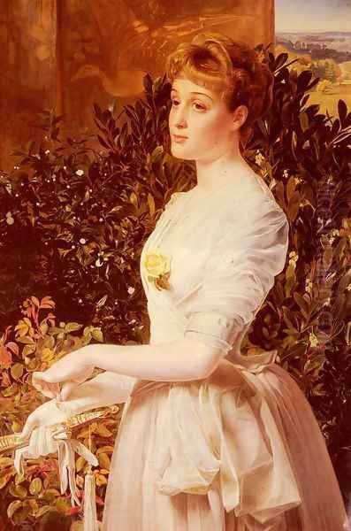 Portrait Of Julia Smith Caldwell Oil Painting by Anthony Frederick Sandys