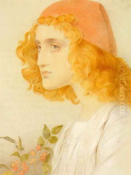 The Red Cap Oil Painting by Anthony Frederick Sandys