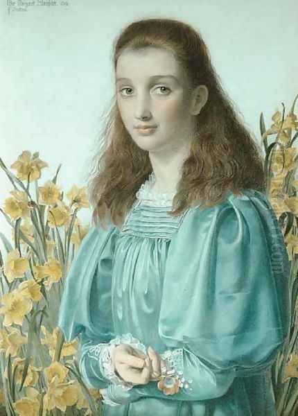 Olive Margaret Slaughter Oil Painting by Anthony Frederick Sandys