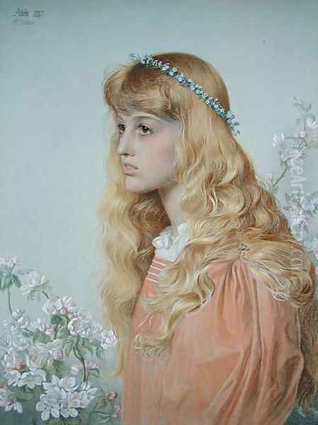 Portrait of Miss Adele Donaldson, 1897 Oil Painting by Anthony Frederick Sandys