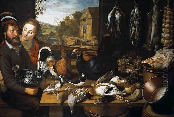 Larder Still-Life 1621 Oil Painting by Floris Gerritsz. van Schooten