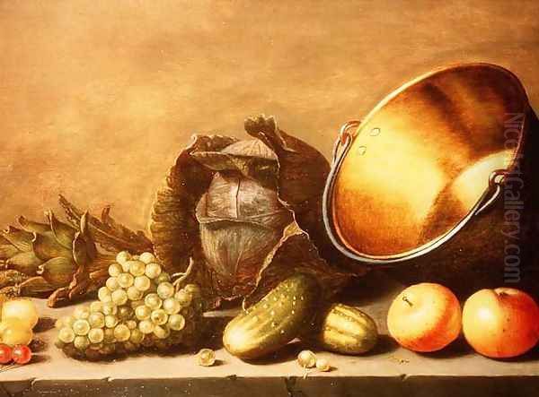 Still Life with a Brass Pot Oil Painting by Floris Gerritsz. van Schooten