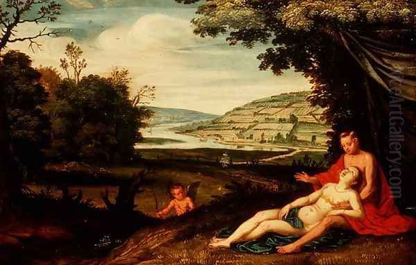 Venus and Adonis Oil Painting by Floris Gerritsz. van Schooten