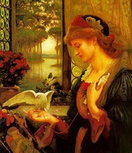 Love's Messenger Oil Painting by Maria Euphrosyne Spartali, later Stillman