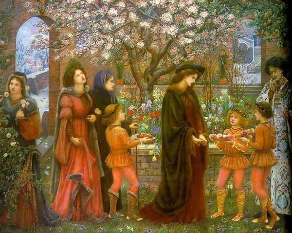 The Enchanted Garden of Messer Ansaldo Oil Painting by Maria Euphrosyne Spartali, later Stillman