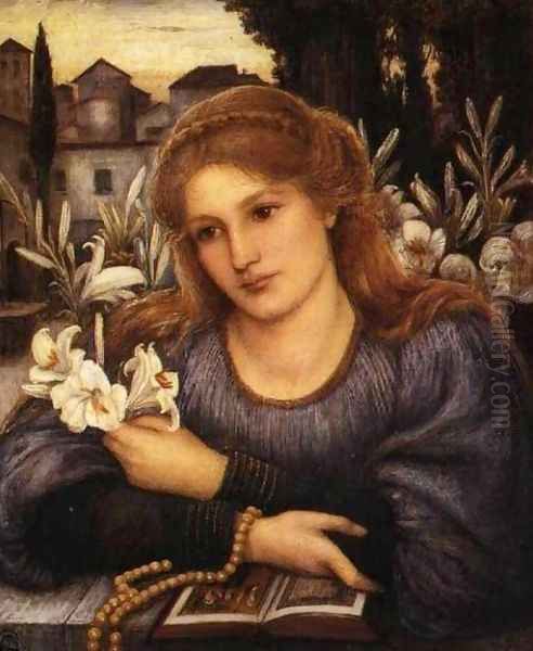 Cloister Lilies Oil Painting by Maria Euphrosyne Spartali, later Stillman