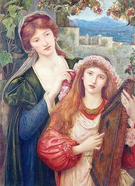 The Childhood of Saint Cecily Oil Painting by Maria Euphrosyne Spartali, later Stillman