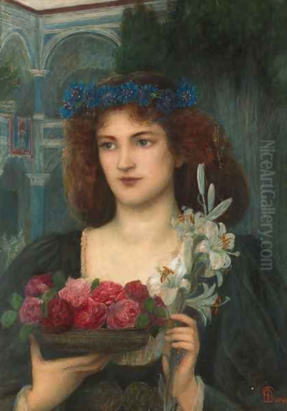 Beatrice Oil Painting by Maria Euphrosyne Spartali, later Stillman