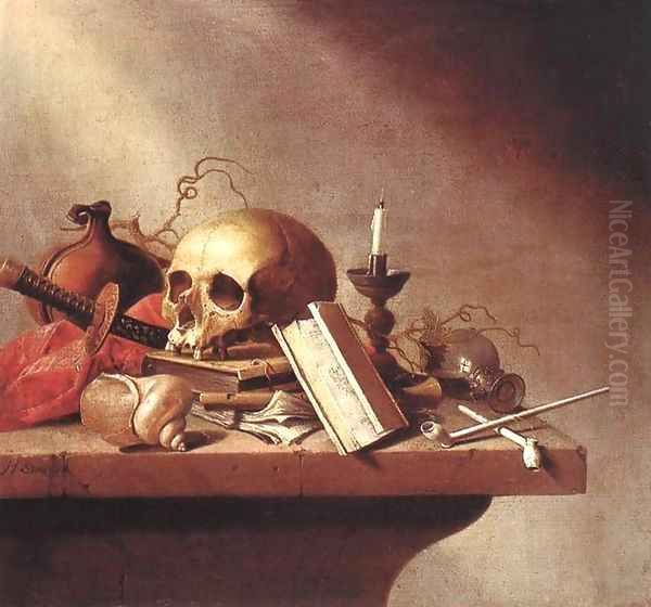 Vanitas Oil Painting by Harmen Steenwijck