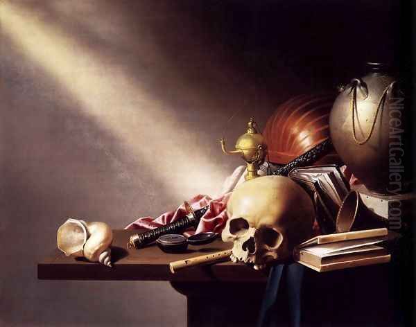 Vanitas Still-Life Oil Painting by Harmen Steenwijck