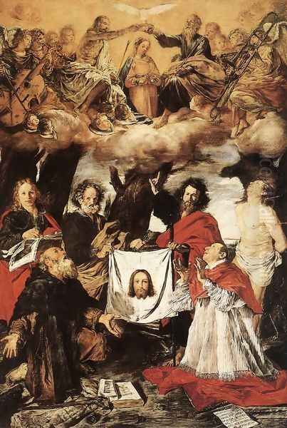 Coronation Of The Virgin With Saints 1625 Oil Painting by Giovanni Serodine