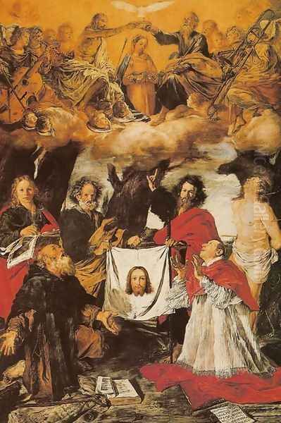 Coronation of the Virgin with Saints (Incoronazione della Vergine e santi) 1625 Oil Painting by Giovanni Serodine