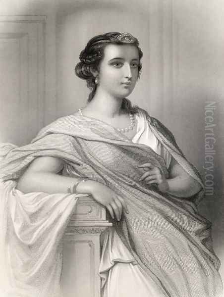 Aspasia of Milet c.470-410 BC illustration from World Noted Women by Mary Cowden Clarke, 1858 Oil Painting by Pierre Gustave Eugene (Gustave) Staal