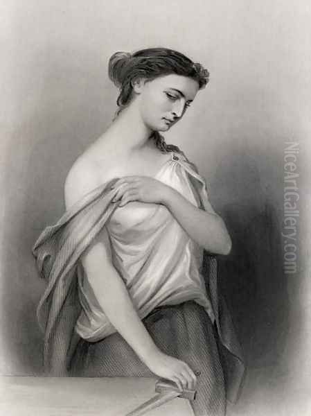 Lucretia, illustration from World Noted Women by Mary Cowden Clarke, 1858 Oil Painting by Pierre Gustave Eugene (Gustave) Staal