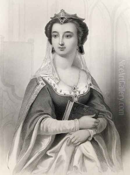 Valentina Visconti 1371-1408 illustration from World Noted Women by Mary Cowden Clarke, 1858 Oil Painting by Pierre Gustave Eugene (Gustave) Staal