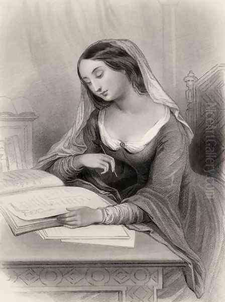 Heloise 1101-60 illustration from World Noted Women by Mary Cowden Clarke, 1858 Oil Painting by Pierre Gustave Eugene (Gustave) Staal