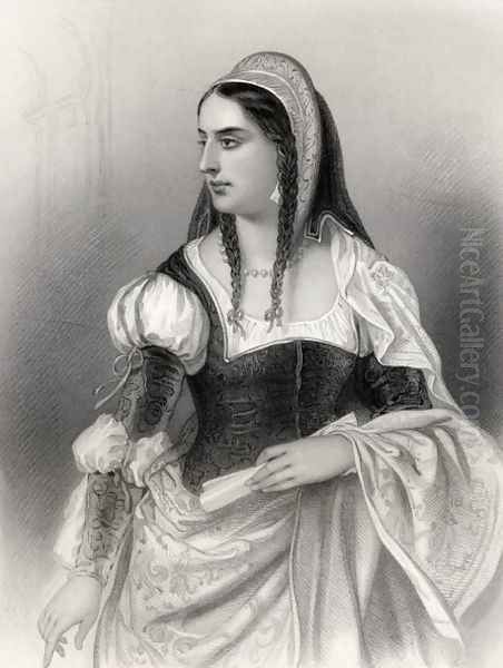 Isabella I 1451-1504 The Catholic, illustration from World Noted Women by Mary Cowden Clarke, 1858 Oil Painting by Pierre Gustave Eugene (Gustave) Staal