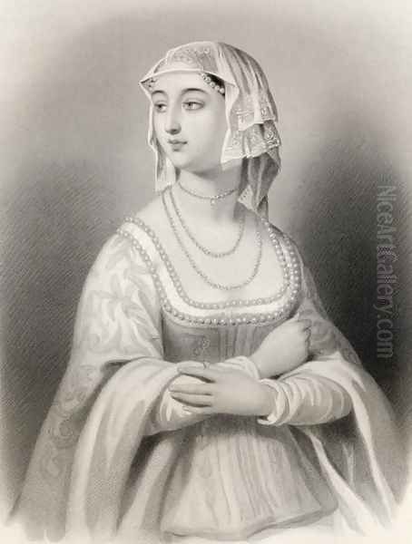 Margret of Anjou 1429-82 illustration from World Noted Women by Mary Cowden Clarke, 1858 Oil Painting by Pierre Gustave Eugene (Gustave) Staal