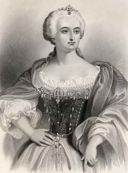 Maria Theresa 1717-80 Archduchess of Austria and Queen of Hungary amd Bohemia, illustration from World Noted Women by Mary Cowden Clarke, 1858 Oil Painting by Pierre Gustave Eugene (Gustave) Staal