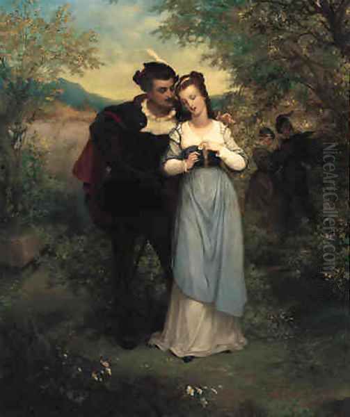 Faust and Marguerite Oil Painting by Pierre Gustave Eugene (Gustave) Staal