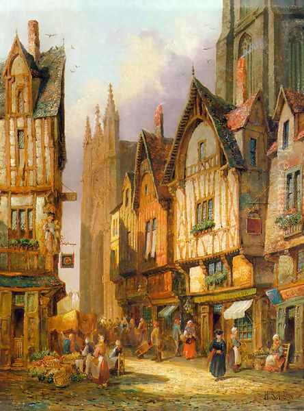 Lisieux, Normandy Oil Painting by Henry Thomas Schafer