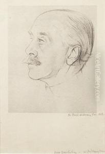 Beerbohm, Sir Max Oil Painting by William Rothenstein