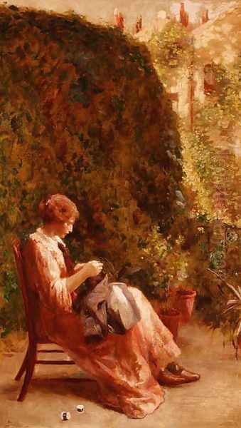 On the Balcony Oil Painting by Henry Thomas Schafer