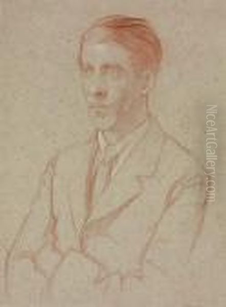 Portrait Of W.j. Turner Oil Painting by William Rothenstein