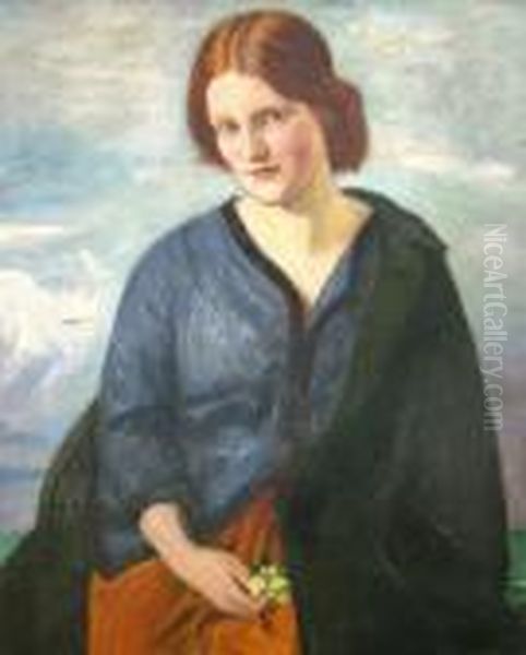 Irish Girl Oil Painting by William Rothenstein