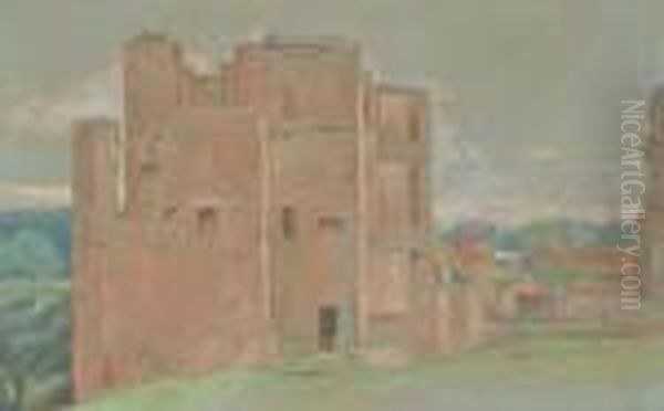 Ruins Of A Castle. Oil Painting by William Rothenstein