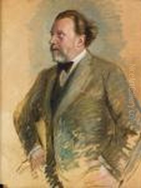 Sir Henry Wood Oil Painting by William Rothenstein