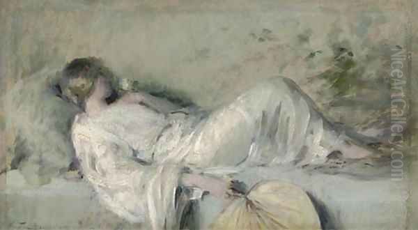 The white rose Oil Painting by Henry Thomas Schafer