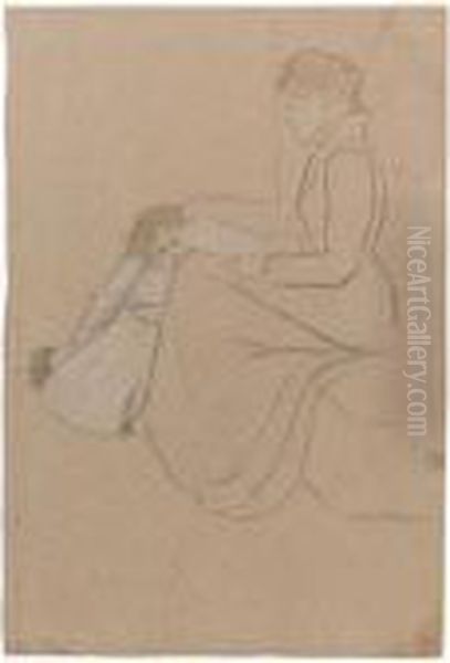 Mother And Child Oil Painting by William Rothenstein