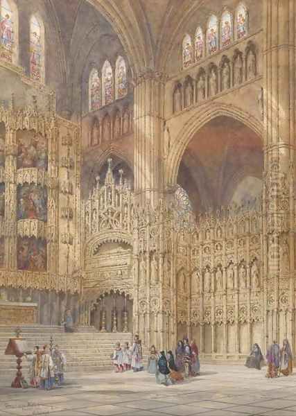 Chapel of the High Altar, Toledo Cathedral, Spain Oil Painting by Henry Thomas Schafer