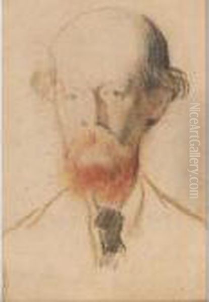 Portrait Of Algernon Charles Swinburne Oil Painting by William Rothenstein