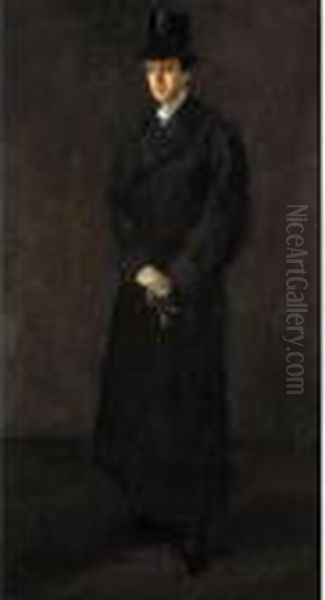 Portrait Of Max Beerbohm Oil Painting by William Rothenstein