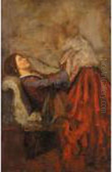 Mother And Child Oil Painting by William Rothenstein