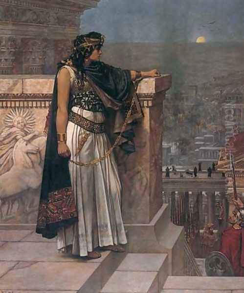 Queen Zenobia's Last Look upon Palmyra Oil Painting by Herbert Gustav Schmalz