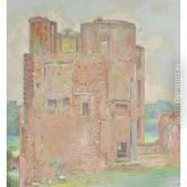 Red Stone Castle Oil Painting by William Rothenstein