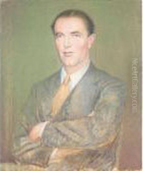 Portrait Of Frank Waters Oil Painting by William Rothenstein