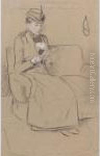 Woman Reading Oil Painting by William Rothenstein