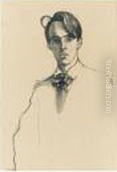 Portrait Of Yeats Oil Painting by William Rothenstein