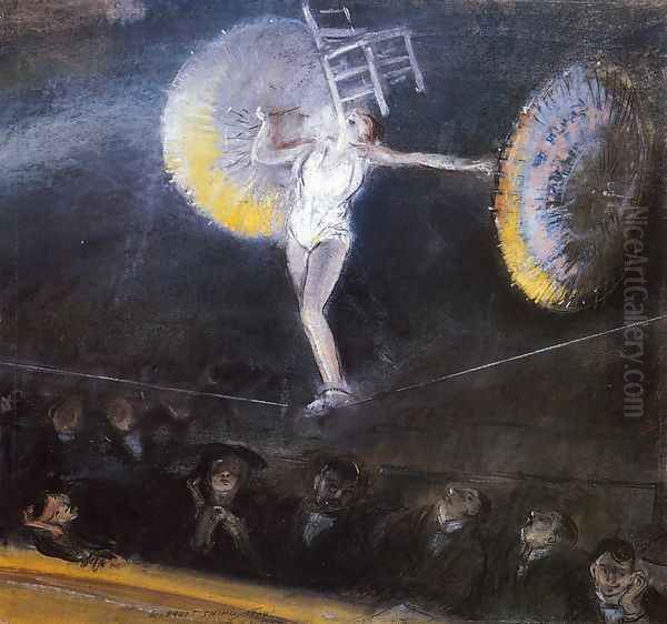 The Tightrope Walker Oil Painting by Everett Shinn