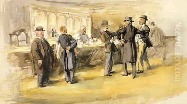 The Bar at McSorley's Oil Painting by Everett Shinn