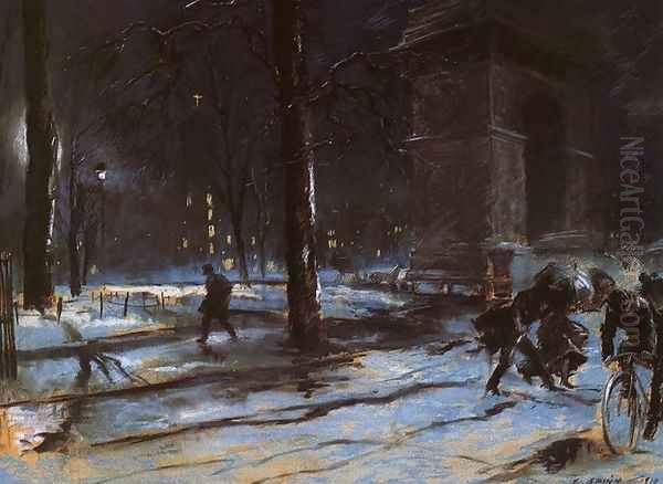 Washington Square Oil Painting by Everett Shinn