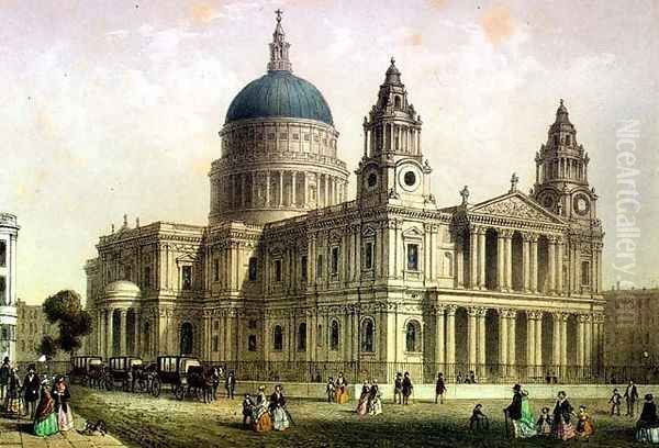 St. Pauls Cathedral from the North West Oil Painting by Thomas Hosmer Shepherd