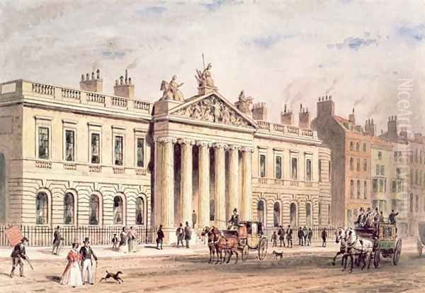 East India House, Leadenhall Street, London, c.1820 Oil Painting by Thomas Hosmer Shepherd