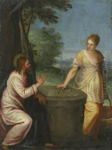 Christ And The Woman At The Well Oil Painting by Hans Rottenhammer