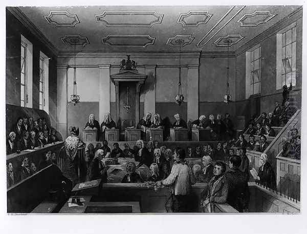 Central Criminal Court, The Old Bailey, engraved by H. Melville Oil Painting by Thomas Hosmer Shepherd