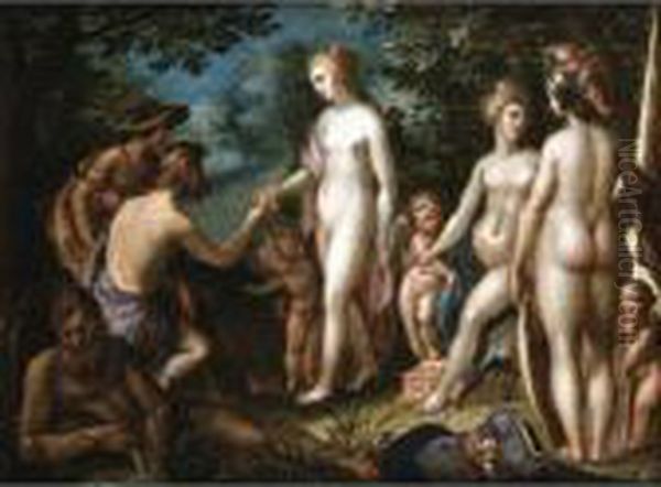 Venus And Minerva Oil Painting by Hans Rottenhammer